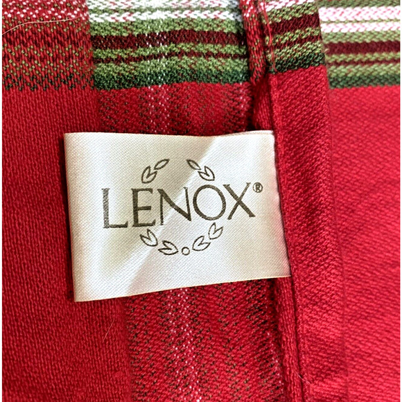 Lenox Cotton Fabric Tablecloth Red & Green Plaid Oval Rustic Country Farmhouse - Picture 7 of 8